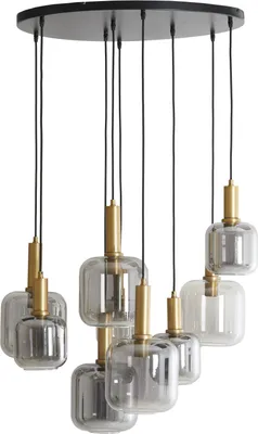 Produktbild von Light & Living - hängeleuchte - Lekar - bronze - glas - große esstischlampe - E27 - 2949184