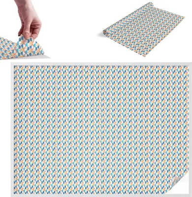 Obrázek produktu pro Vitrážová fólie na okna - 146x200 cm - Vitrážová fólie na okna, dekorativní a neprůhledná - Samolepicí dekorativní skleněná fólie s vitrážovým vzorem - UV ochrana, snadná instalace, dekorace oken - Geometrická symetrie