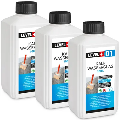 Obrázek produktu pro Draselné vodní sklo Neředěné 100% 3L Hydroizolace Těsnění Ochrana dřeva LEVEL+01