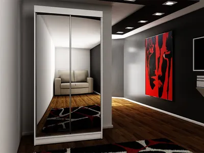 Obrázek produktu pro Zrcadlová šatní skříň 100 cm s RGB LED osvětlením ELVIRA 1 - bílá