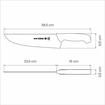 Immagine prodotto di Tramontina PROFISSIONAL Blockmesser, Küchenmesser, Messer, Klinge 23.5 cm, Edelstahl, 24621-150