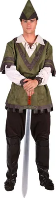 Produktbild von T3789-XXL grün Herren Robin Hood Jäger Kostüm 3 tlg.Oberteil,Gürtel und Mütze Gr.XXL=60
