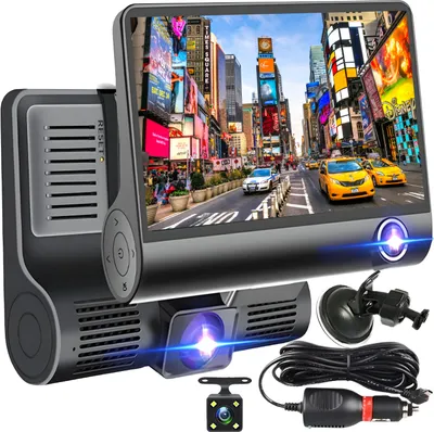Produktbild von Dashcam Auto mit Rückfahrkamera KFZ Kamera Dash Cam Autokamera Video Recorder DVR 4 Zoll LCD Display Mini Fahrrekorder Loop Full HD 1080p 170° G-Sensor Car Retoo