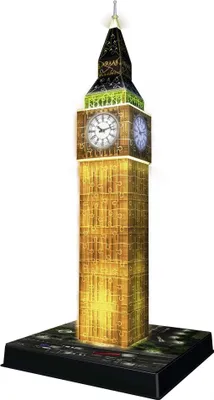 Produktbild von 216 Teile Ravensburger 3D Puzzle Bauwerk Big Ben bei Nacht 12588