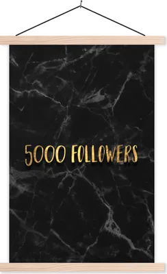Produktbild von MuchoWow® Textilposter Soziale Medien - Instagram - Gold - Marmor 40x60 cm mit holzfarbenen Rahmen - Poster