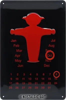 Obrázok produktu pre Nostalgic-Art - Plechová tabuľka 20 x 30 cm - Ampelmann červená - Kalendár