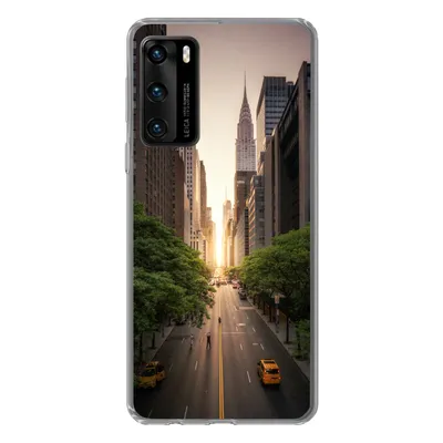Produktbild von MuchoWow® Handyhülle Schutzhülle Hülle für Huawei P40 New Yorker Straße am Morgen Silikon Softcase Handy Hülle - Handytasche