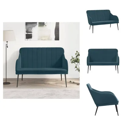 Produktbild von vidaXL Sitzbank Blau 110x76x80 cm Samt -  Sitzbänke