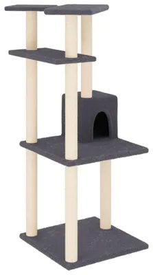 Produktbild von vidaXL Kratzbaum mit Sisal-Kratzsäulen Dunkelgrau 123 cm