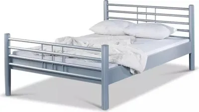 Produktbild von Metallbett Lea – 140 x 200 cm / silbergrau
