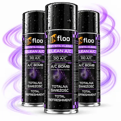 Produktbild von 3× INfloo Klima-Erfrischer 200 ml | A/C Reiniger und Lüftungserfrischer für Auto