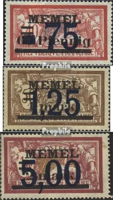 Produktbild von Briefmarken Memelgebiet 1922 Mi 49-51 (kompl.Ausg.) gestempelt Aushilfsausgabe