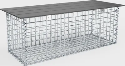 Produktbild von Gartenbank Spiralgabione 105 x 50 x 40 cm - MW 5 x 5 cm, mit Recyclingauflage in anthrazit