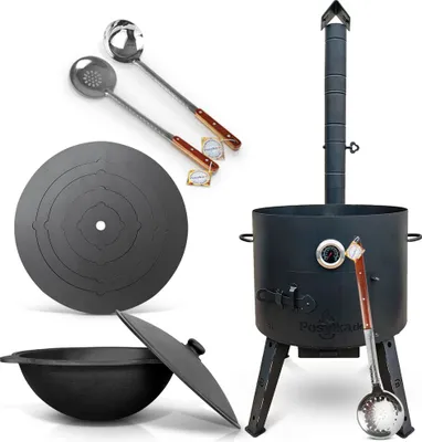 Produktbild von Gusseisen Kazan 22 L Kasan Herdplatte Feuerofen Utschak Ø 49 cm. Учак Учаг Uchag