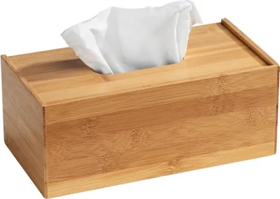 Produktbild von WENKO Bambus Kosmetik Tuch Box Terra Spender Dose Aufbewahrung Korb Bad Küche