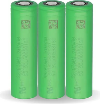 Produktbild von MURATA Akku 18650 3 Stück 3120mAh 30A VTC6 US Hochstromfest Subohm geeignet flacher Pluspol für E-Zigaretten Akkuträger 3.6V Nennspannung 4.2V Ladeschlussspannung