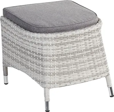 Produktbild von LC Garden »Parma« Dining Hocker Fußbank weiß-grau