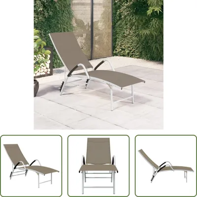 Immagine prodotto di The Living Store Lettino prendisole in textilene e alluminio Taupe