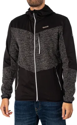 Produktbild von Regatta Cadford V Strickfleecejacke Herren mit Kapuze, Größe:M, Farbe:Schwarz