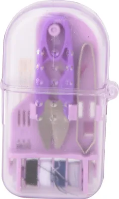 Produktbild von Mini Makronen-Nähbox, Kunststoff-Nähset mit Schere, lila