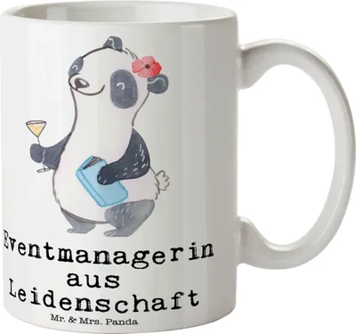 Produktbild von Mr. & Mrs. Panda Kaffeebecher Eventmanagerin Leidenschaft - Weiß - Geschenk, Pott, Spruch, Kaffeetasse, Beruf, haferl, Promoterin, Tasse, Trinkbecher, Witzig, Lustig