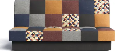 Produktbild von Sofa mit Schlaffunktion und Bettkasten Couch für Wohnzimmer, Polstersofa Wohnlandschaft mit Bettfunktion, Sofagarnitur - Schlafsofa - Cyprus patchwork - Weinrot + Gelb (Bragi 86/68/92/34/16 + M103)