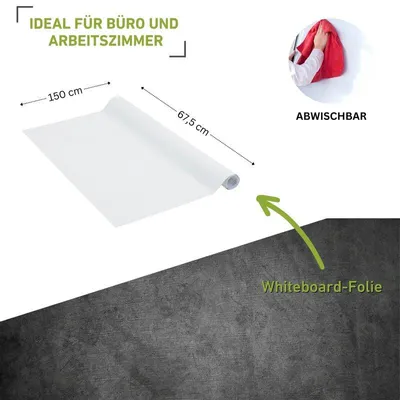 Produktbild von Whiteboard Folie 45x150cm, selbstklebend, abwischbar und wiederverwendbar