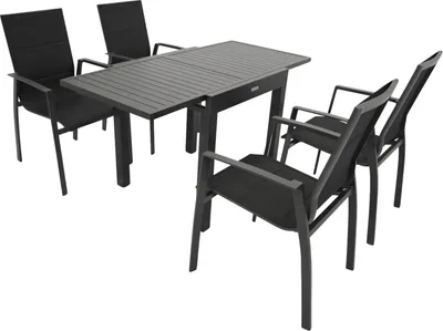 Produktbild von DEGAMO Gartengarnitur Sitzgruppe ALCUDIA 5-teilig, Alu anthrazit, wetterfest