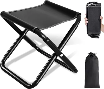 Imagen del producto de Silla de camping plegable, con capacidad de carga de hasta 200 kg, de 30 x 30 x 30 cm, con bolsa de transporte, ideal para actividades al aire libre