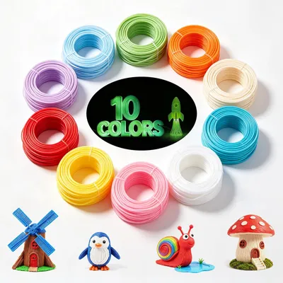 Image de Filament PCL pour stylos 3D, ensemble de 10 couleurs phosphorescentes