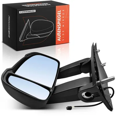 Immagine prodotto di Specchietto retrovisore esterno per auto - Lato sinistro - Compatibile con Citroën Jumper, Fiat Ducato 250 e Peugeot Boxer dal 2006 - Regolazione manuale - Vetro convesso - Per guida a sinistra - Colore nero