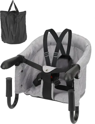 Produktbild von Aopunly Tischsitz Babysitz Baby Tisch Faltbar Hochstuhl Sitzerhöhung Stuhlsitz mit Einteiliger Sicherheitsgurt und Rückenpolster für zu Hause und Unterwegs