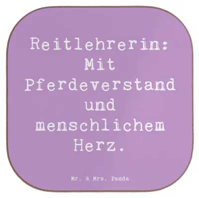 Produktbild von Mr. & Mrs. Panda Tassenuntersetzer Spruch Reitlehrerin Herz - Lavendeltraum - Geschenk, Reitausbildung, Pferdeliebhaberin, Holzuntersetzer, Pferdeverstand, Reitlehrer