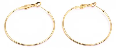 Produktbild von Vintageparts Creolen aus Messing 18k Goldbeschichtung 40mm, 2 Stück