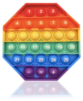 Produktbild von Pop It Fidget Toy Sinnesspielzeug Zahlen 1-25 - Silikon - Regenbogenfarben - Ab 3 Jahren