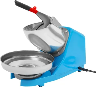 Immagine prodotto di Tritaghiaccio elettrico - Tritaghiaccio e macchina per tritare il ghiaccio - Doppia lama 380 W - 2200 giri/min - 65 kg/h - Acciaio inossidabile blu