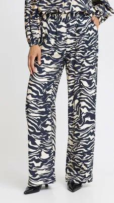 Produktbild von Fransa FRAriana Damen Hose Stoffhose mit weitem Bein Gummizug Eingrifftaschen Relaxed fit