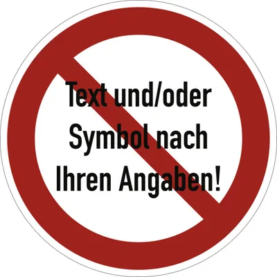 Produktbild von Dreifke® Schild, Verbotszeichen - Text und/oder Symbol nach Ihren Angaben, Al...
