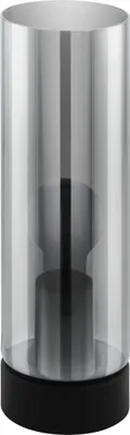 Produktbild von EGLO Tischlampe Damasco 1, Nachttischlampe mit Rauchglas Lampenschirm, Tischleuchte aus Metall und Glas bedampft in Schwarz, E27 Fassung, 30 cm