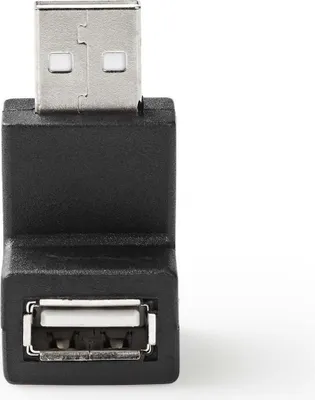 Produktbild von Nedis USB-A Adapter - USB 2.0 - USB-A Stecker - USB-A Buchse - 480 Mbps - Rund - Vernickelt - PVC - Schwarz - Box