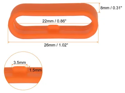 Produktbild von 10 Stš¹ck Uhrenarmband-Schlaufen Silikon-Ersatzbefestigungsringe Silikon-Uhrenhalter Keeper fš¹r 22mm Breite Uhrenarmband, Orange