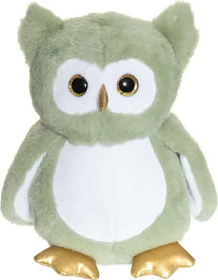 Zdjęcie produktu dla Świecąca lampka nocna Sowa, zielona, 25 cm, można prać w pralce