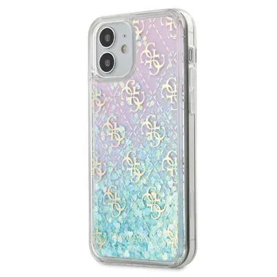 Produktbild von Guess 4G Liquid Glitter Cover für Apple iPhone 12 mini (5,4) Iridescent