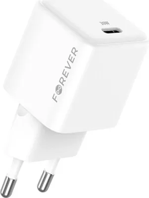 Produktbild von Forever, Schnellladegerät Netzteil USB-C 30W Power Delivery GaN, Weiß