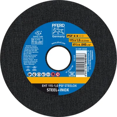Produktbild von Trennscheibe EHT 115x1,0x22,23 mm gerade Universallinie PSF STEELOX für Stahl/Edelstahl