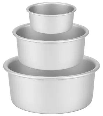Immagine prodotto di Set di 3 teglie rotonde per torte - Teglie professionali per torte in alluminio anodizzato