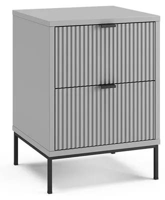 Zdjęcie produktu dla Stolik nocny Vicco Eliza Szary/Czarny 40 x 55.4 cm z 2 szufladami, Model 62156