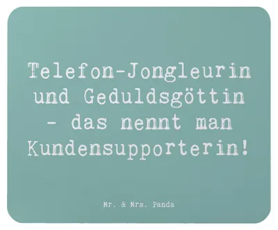 Produktbild von Mr. & Mrs. Panda Mauspad Spruch Meisterin Kundensupport - Meeresbrise - Geschenk, Telefonieren, Berufsliebe, laptop mousepad, Support, Beruf, Berufsprodukte, mousematte