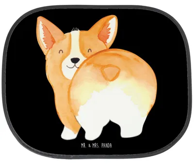Produktbild von Mr. & Mrs. Panda Sonnenschutz Auto Corgi Po - Schwarz - Geschenk, Sonnenblende, Scheibenschutz, Hundeliebe, Hund, Hitzeschutz, Spruch, Fürs, Sprüche