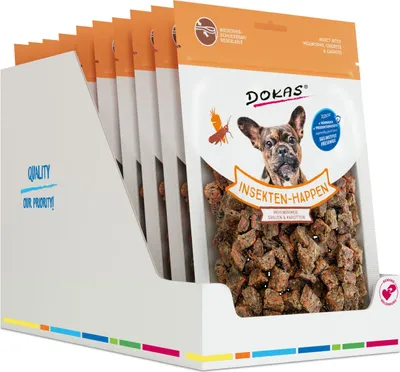 Produktbild von DOKAS - Insekten-Happen - Mehlwurm, Grille, Karotte 10er Pack (10x100g)